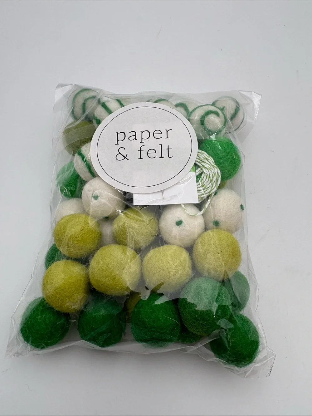 Green Felt Ball Garland Kit